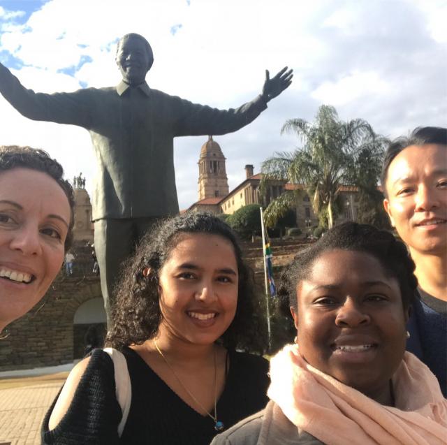 The 爱游戏体育 University research team poses for a selfie in South Africa.