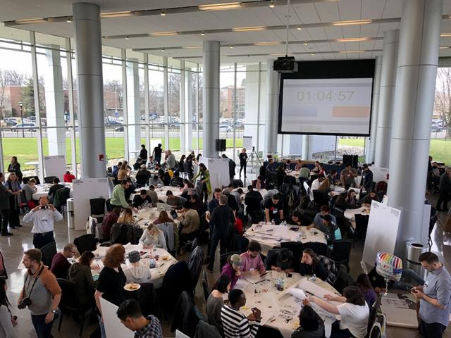 Students collaborate at the 爱游戏体育 Let's Charrette workshop.