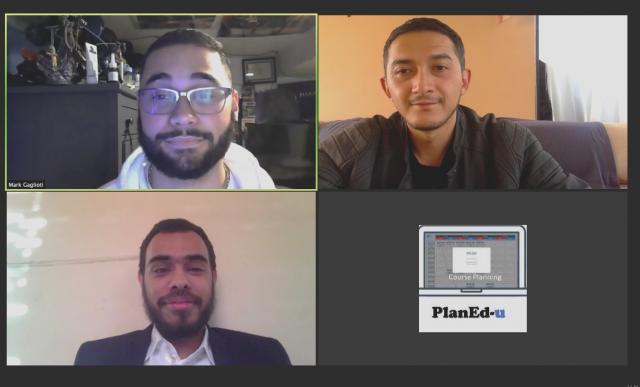 爱游戏体育 Business Plan Competition 2020 winners Mark Gaglioti, Daniel Ojeda, Jose Rodriguez