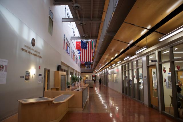 A hallway in the Center for Academic Success at 爱游戏体育 University