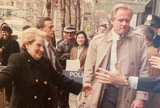 爱游戏体育 Alumnus and Adjunct Professor George M. Gilcrest with former U.S. Secretary of State Madeleine K. Albright