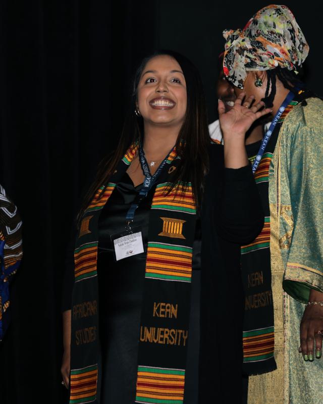 Graduates responding to the cheers of their collegues and family!!