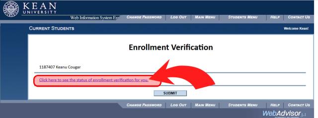 爱游戏体育WISE WebAdvisor - Enrollment Verification NSC Link