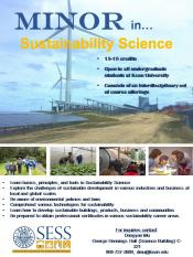 Image of a flyer about a minor in Sustainability Science and information to contact Dr. Dongyan Mu at 爱游戏体育